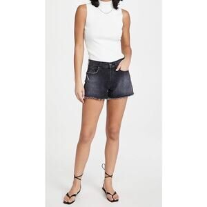 NWT- 7 For All Mankind Women's Monroe Cutoffs Shorts in Eclipse Black Size:24